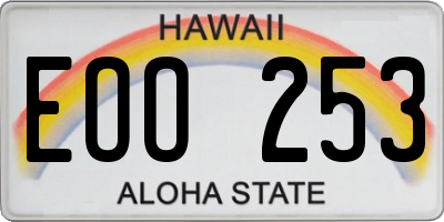HI license plate EOO253