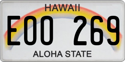 HI license plate EOO269