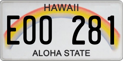 HI license plate EOO281
