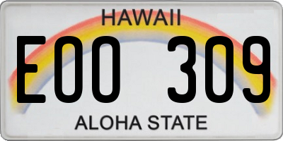 HI license plate EOO309