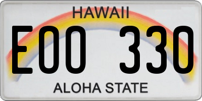 HI license plate EOO330