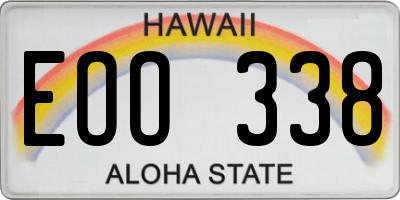 HI license plate EOO338