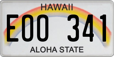 HI license plate EOO341