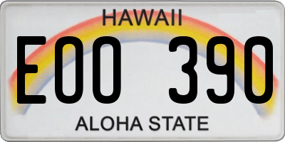 HI license plate EOO390