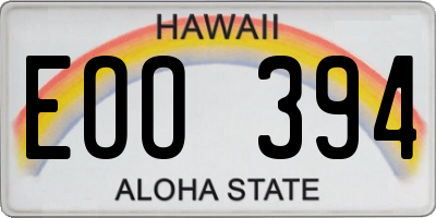 HI license plate EOO394