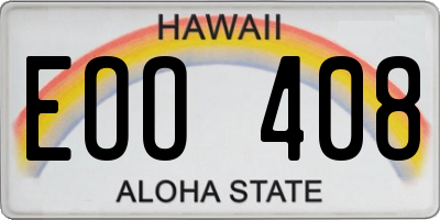 HI license plate EOO408
