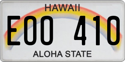 HI license plate EOO410