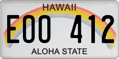 HI license plate EOO412