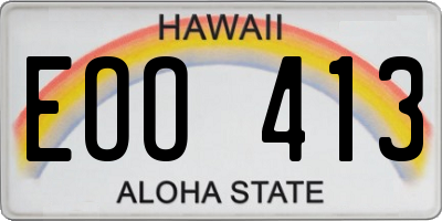 HI license plate EOO413