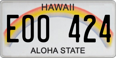 HI license plate EOO424