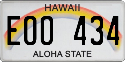 HI license plate EOO434