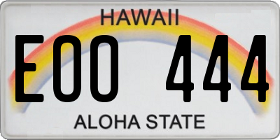 HI license plate EOO444