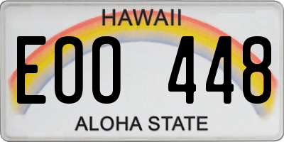HI license plate EOO448