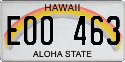 HI license plate EOO463