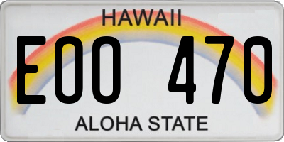 HI license plate EOO470