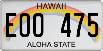 HI license plate EOO475