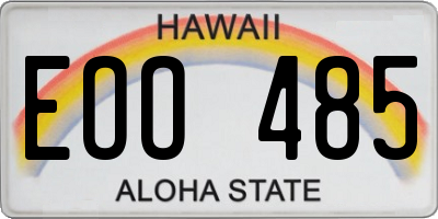 HI license plate EOO485