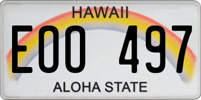 HI license plate EOO497