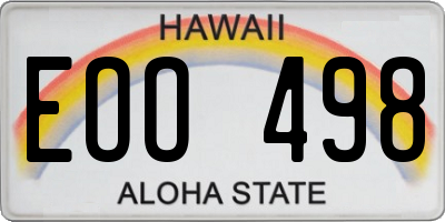 HI license plate EOO498