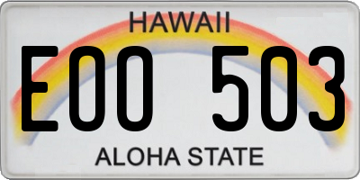 HI license plate EOO503