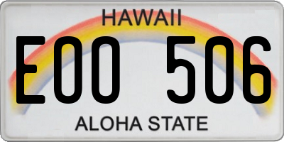 HI license plate EOO506