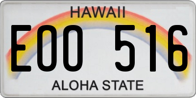 HI license plate EOO516