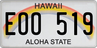 HI license plate EOO519