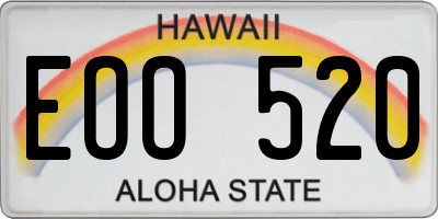 HI license plate EOO520