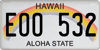 HI license plate EOO532