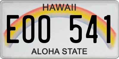 HI license plate EOO541