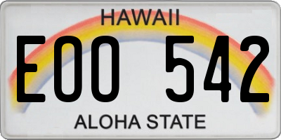 HI license plate EOO542