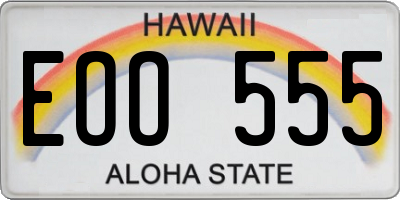 HI license plate EOO555