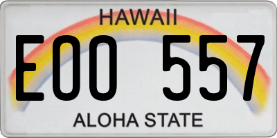 HI license plate EOO557