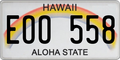 HI license plate EOO558