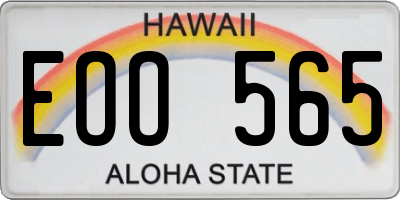 HI license plate EOO565