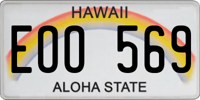 HI license plate EOO569