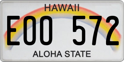 HI license plate EOO572
