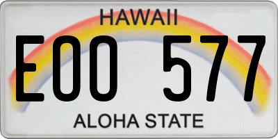 HI license plate EOO577