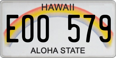 HI license plate EOO579