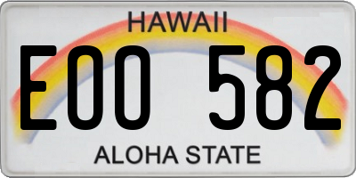HI license plate EOO582