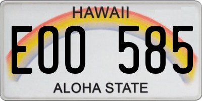 HI license plate EOO585