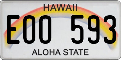 HI license plate EOO593