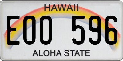 HI license plate EOO596