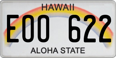 HI license plate EOO622