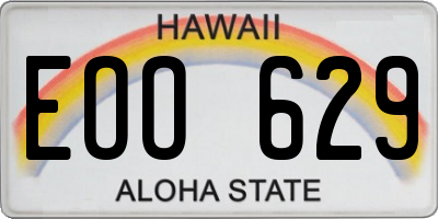 HI license plate EOO629