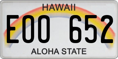 HI license plate EOO652