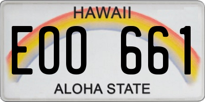 HI license plate EOO661