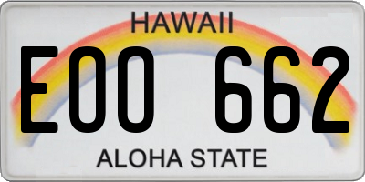 HI license plate EOO662