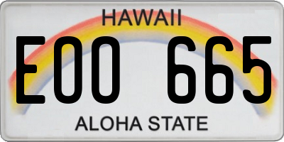 HI license plate EOO665