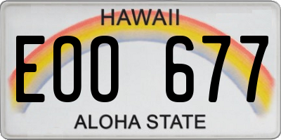 HI license plate EOO677